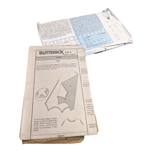 Butterick 6313 Pattern Batman Costume Adult XS-S-M-L Uncut Size A - Picture 6 of 7